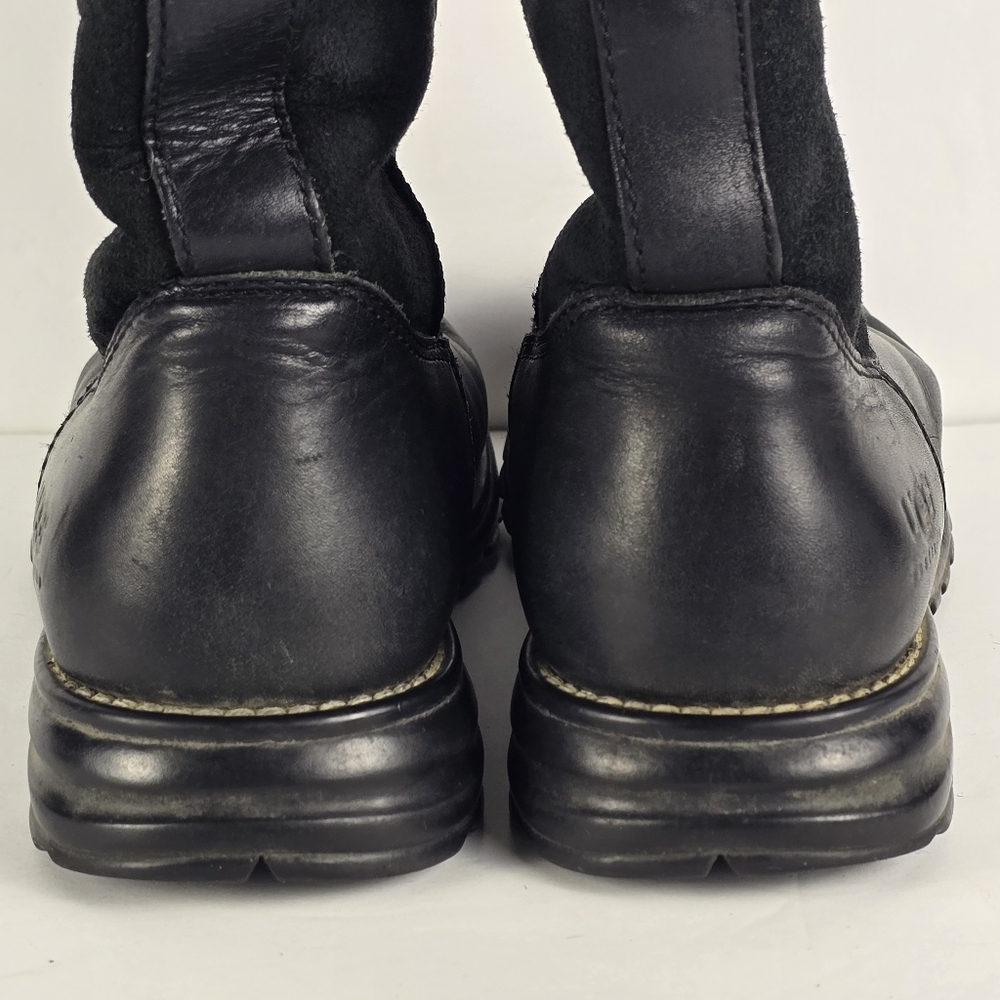 Ugg Womens Black Brooks Shearling Lined Winter Casual Suede and Leather Size 7 - Picture 8 of 14